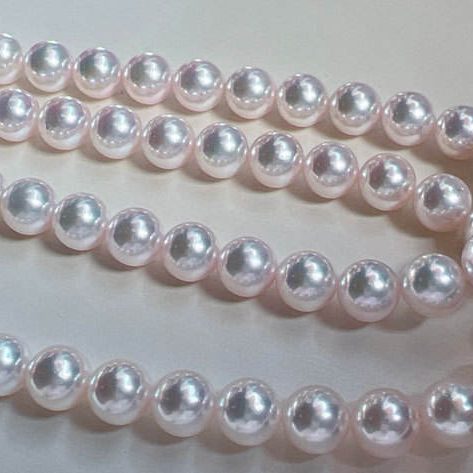 6-8mm Round 3A Grade Strand Natural Akoya4